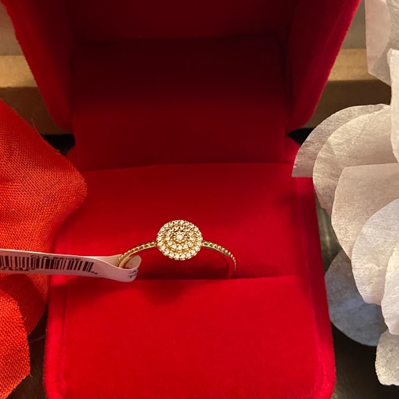 New Pandora Elegant sparkle 14k solid gold cz ring size 8.5 - Picture 4 of 5